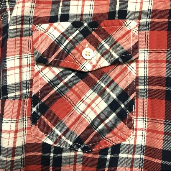 Torrid Plaid Camp Shirt Womens Plus SZ 2X Button Down Red Blue Classic Americana - Picture 5 of 11